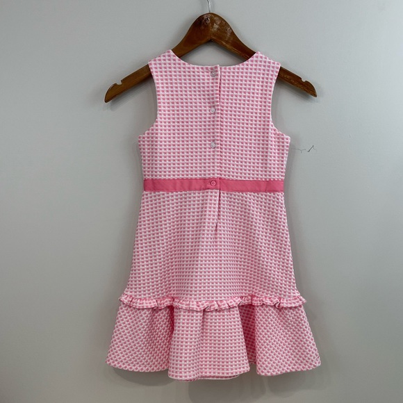 Janie and Jack CHECK RUFFLE DRESS Pink Size 7 - Picture 8 of 8